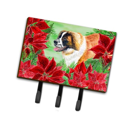Carolines Treasures Saint Bernard Poinsettas Leash or Key Holder CK1327TH68